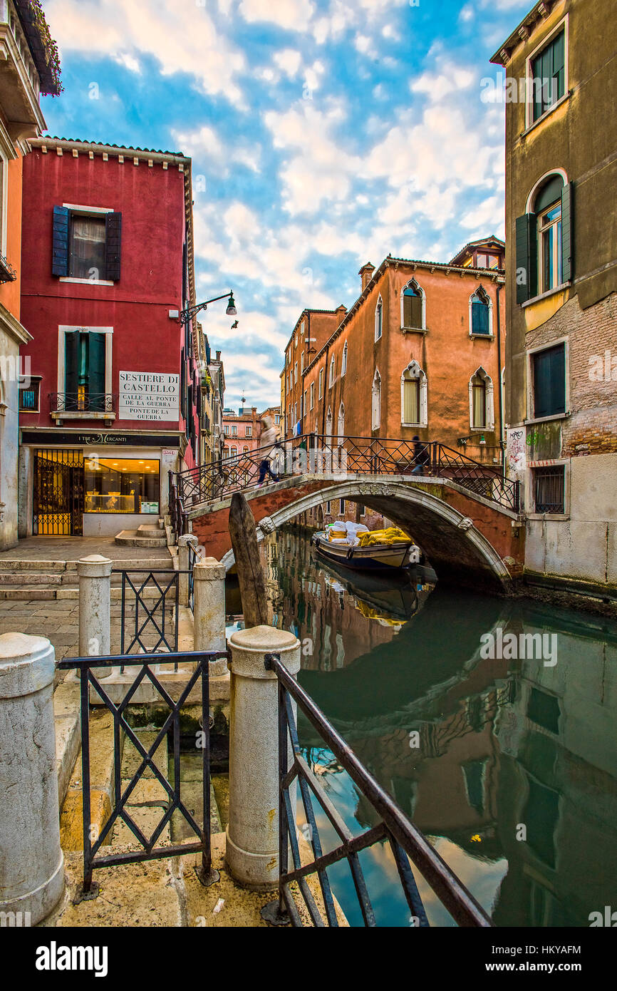Italy Veneto Venice - Bridges - Sestiere S. Marco - Ponte de la Guerra Stock Photo