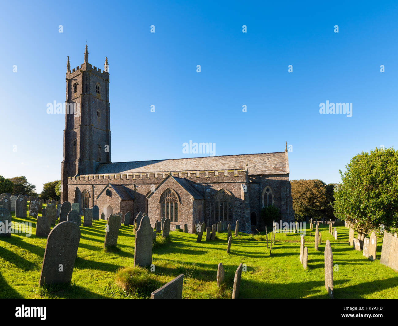 St Nectan's Church in the village of Stoke in North Devon, England. Also known as the Cathedral of North Devon. Stock Photo
