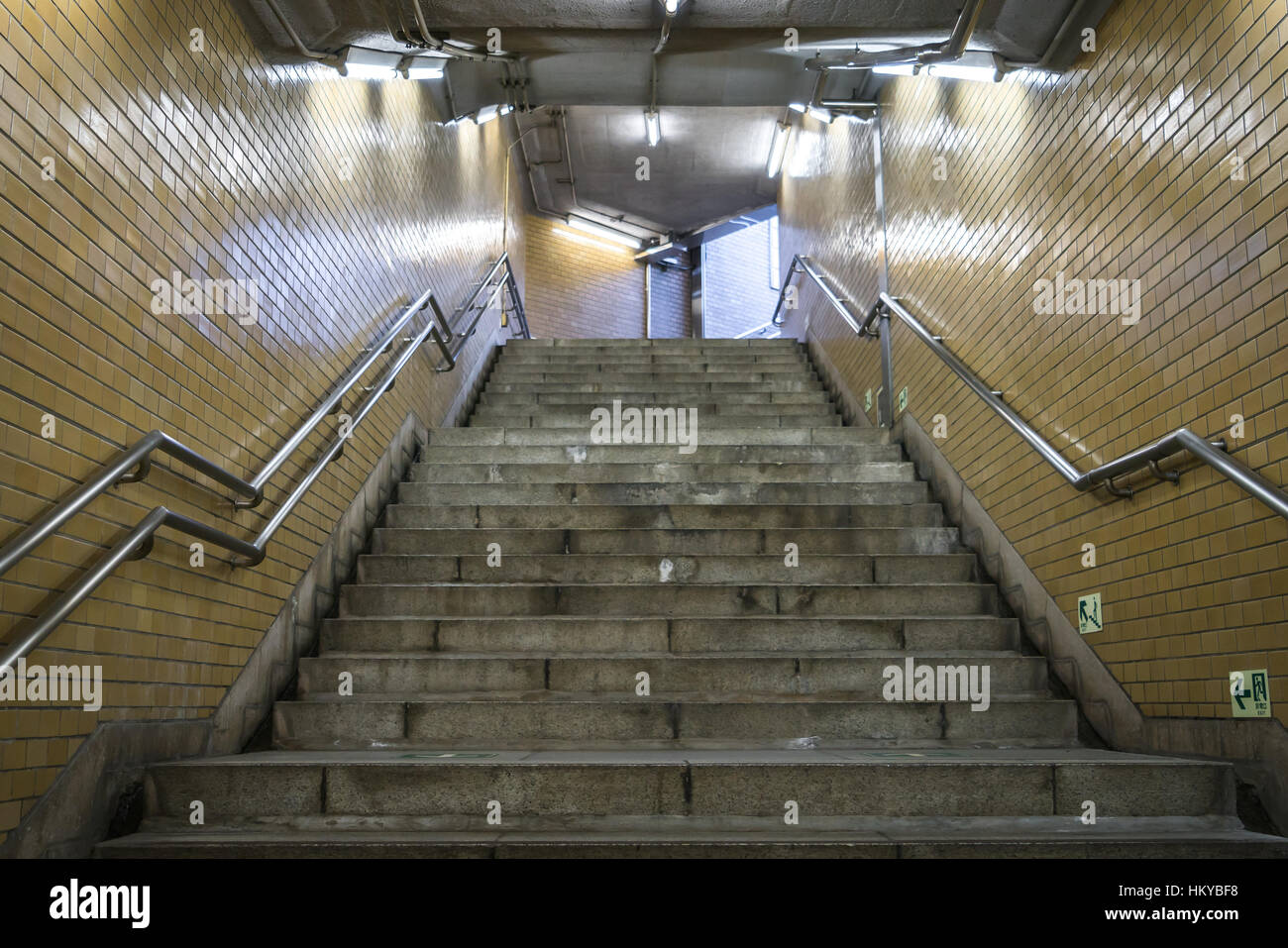 Staircase in subway station Stock Photo - Alamy