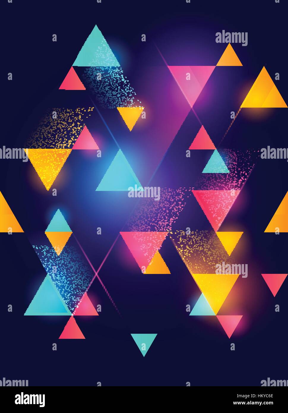 Glowing neon geometric pattern background. Vector illustration. Stock Vector