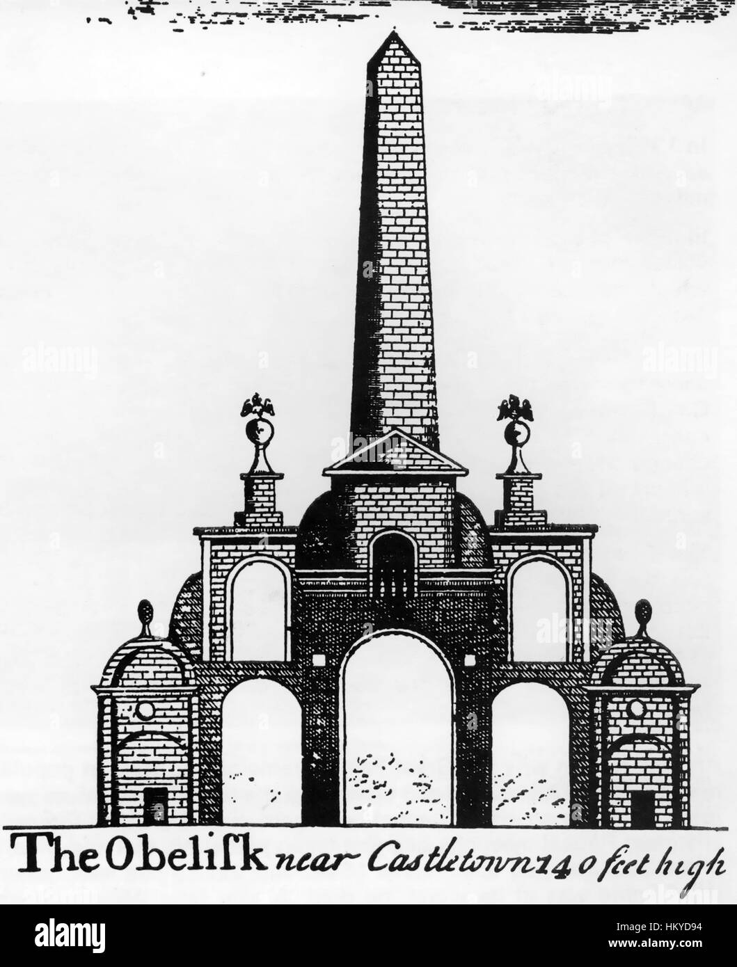 CONOLLY'S FOLLY, Maynooth, County Kildare, designed by Richard Castle,  soon after construction  in 1740-1741 to provide  local employment during a famine. Stock Photo