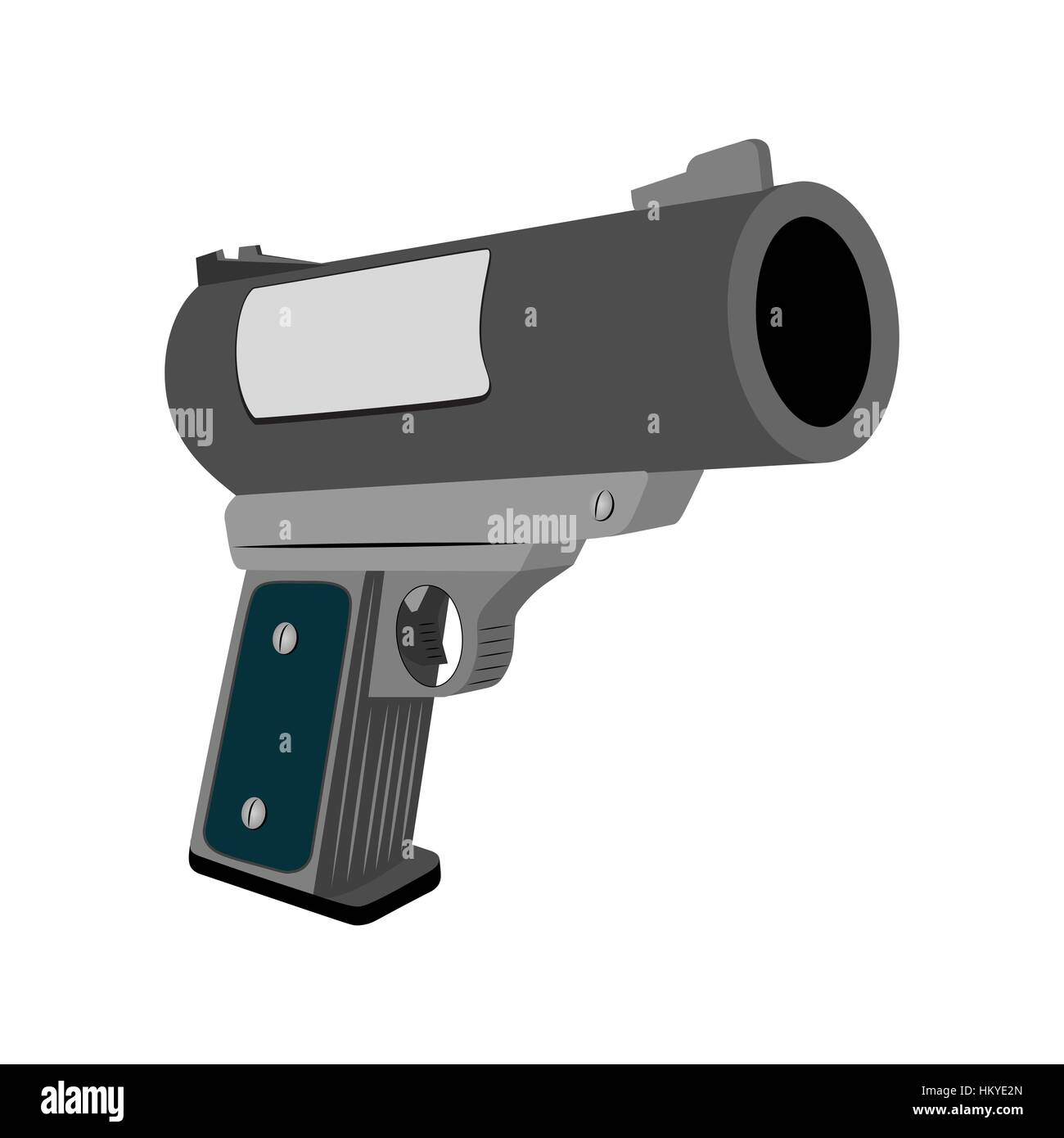 Realistic flare pistol, on a white background. Vector illustration Stock Vector