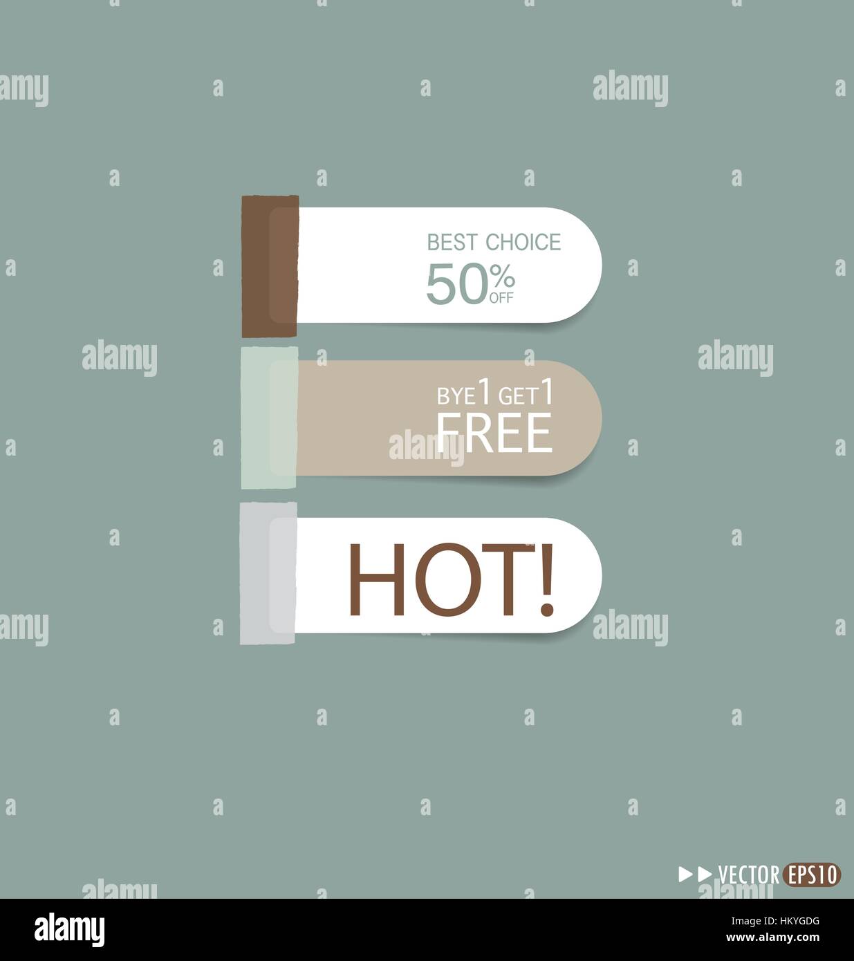 Set of sticker price tag, discount tags for price list. Vector