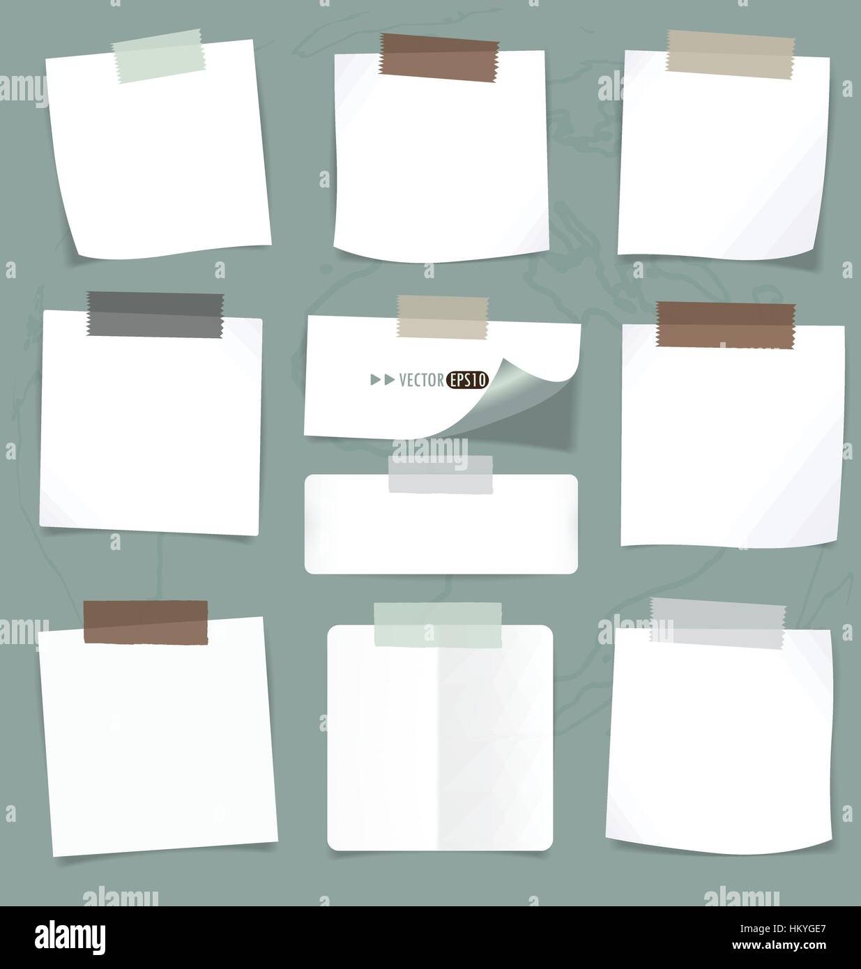 Set of various note papers, ready for your message. Vector EPS10 Stock ...