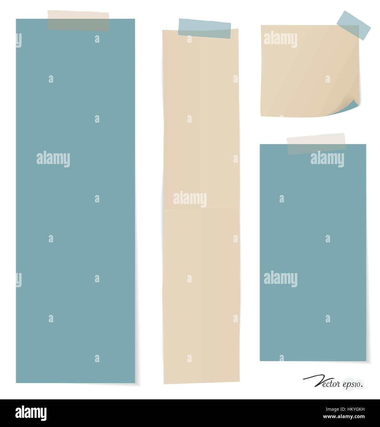 Collection of various note papers, ready for your message. Vector ...