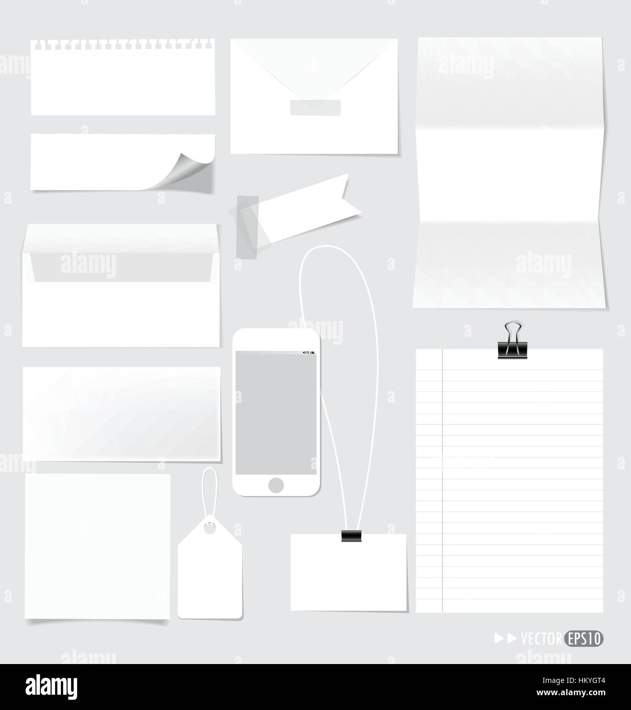 Collection of various note papers, ready for your message. Vector ...