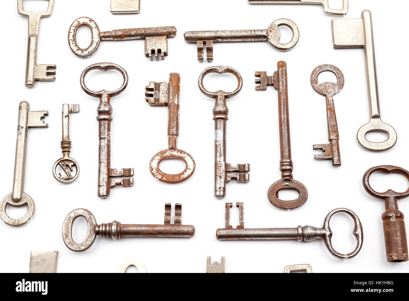 rusty antique house keys with different motives Stock Photo Alamy