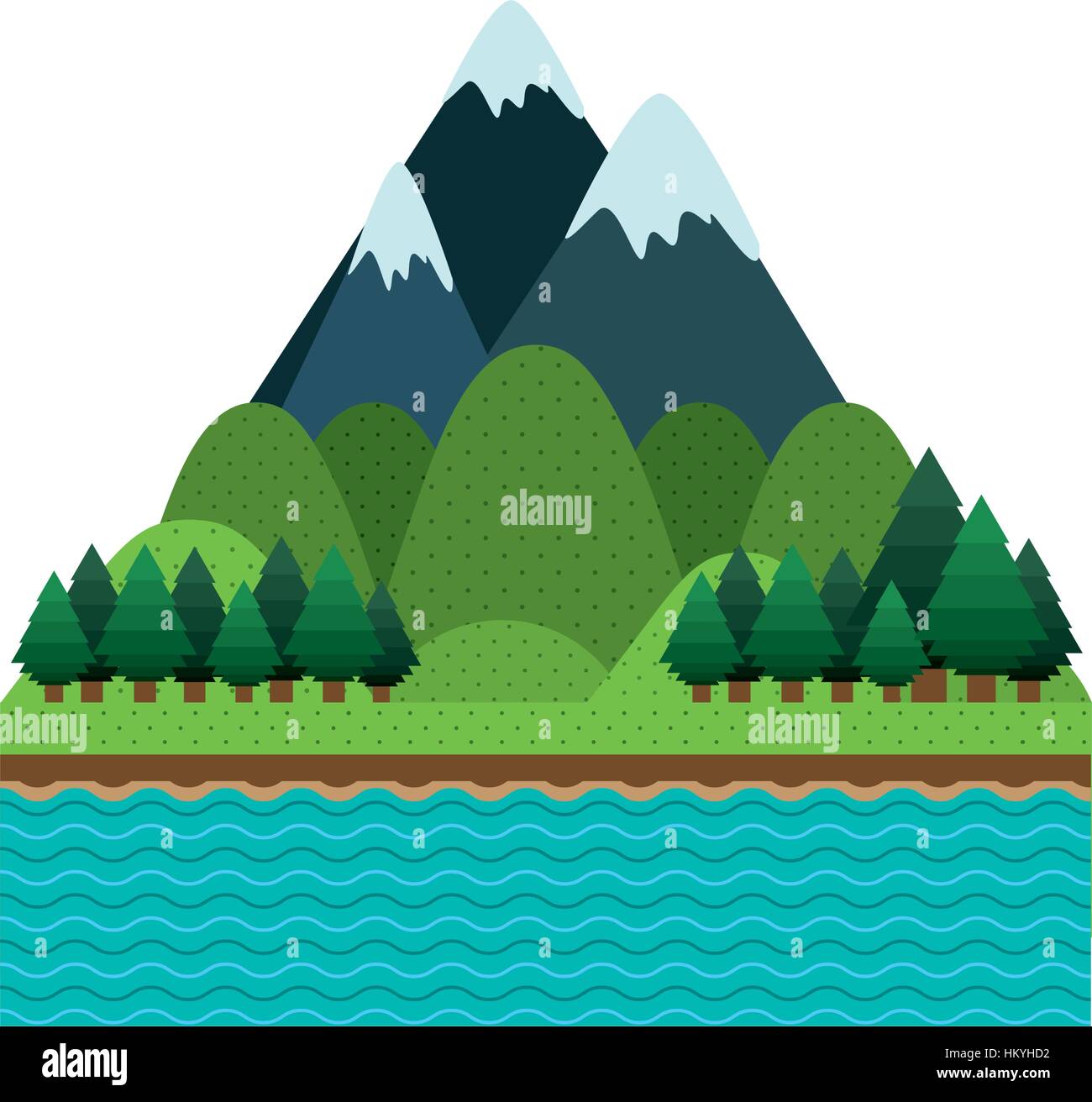 landscape nature background with mountains vector illustration Stock ...