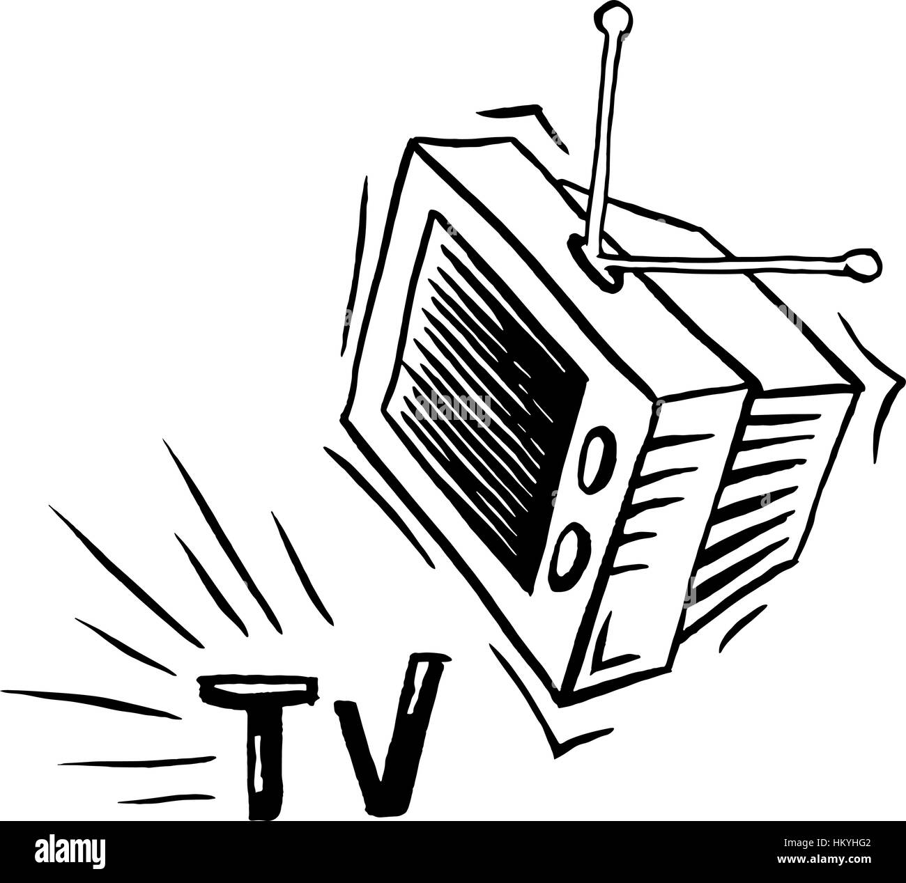 Tv drawing Black and White Stock Photos & Images Alamy