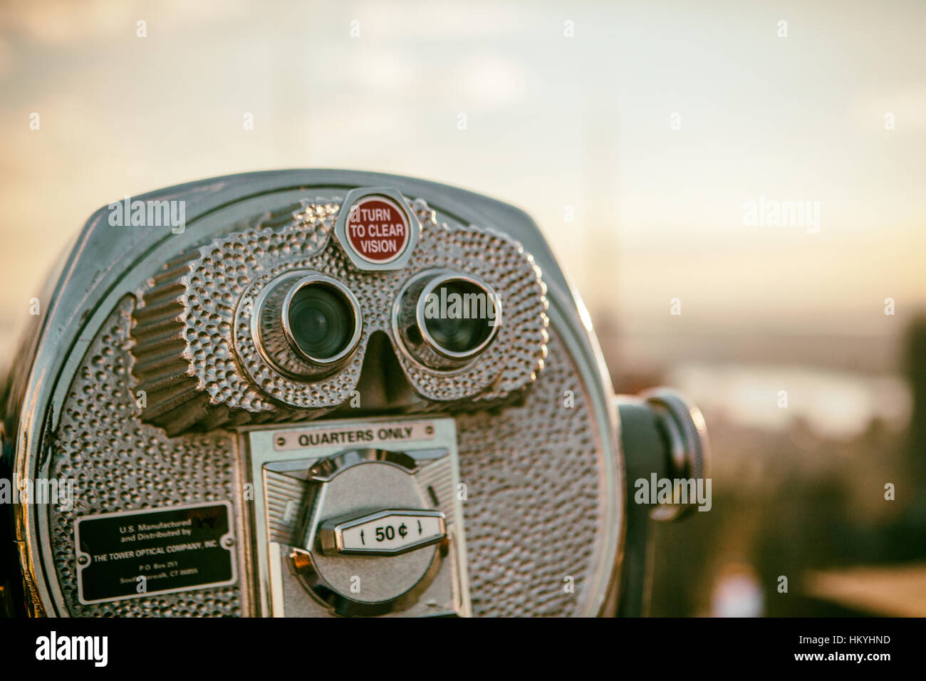 Public binoculars on skyscraper building in Manhattan, New York City Stock Photo Alamy
