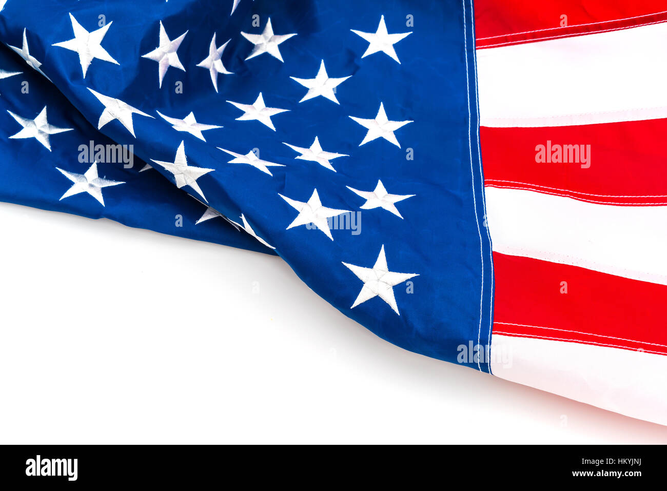American flag on white background Stock Photo