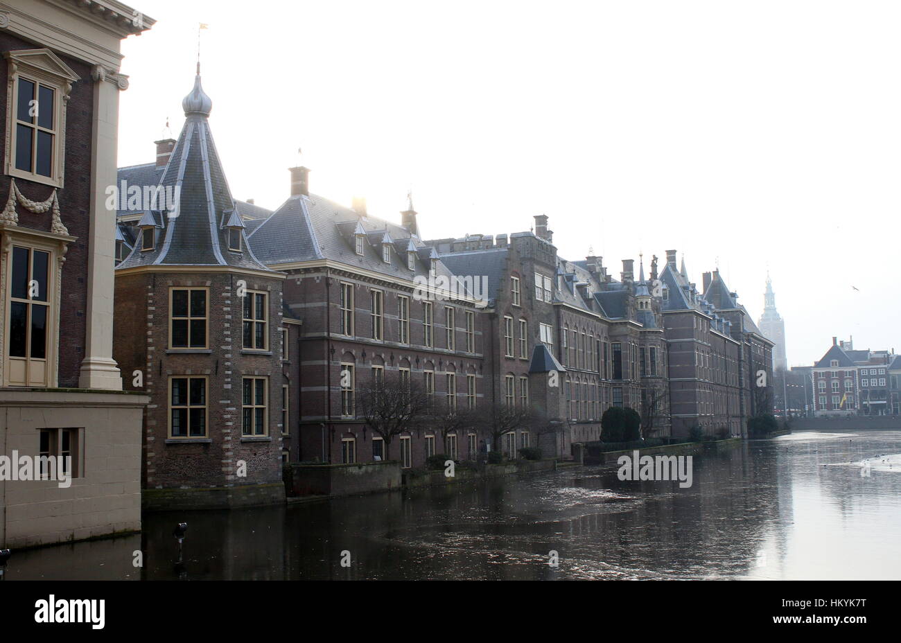 Binnenhof with Het Torentje (little tower), offices of Dutch Prime Minister Mark Rutte,  The Hague (Den Haag), Netherlands. Stock Photo