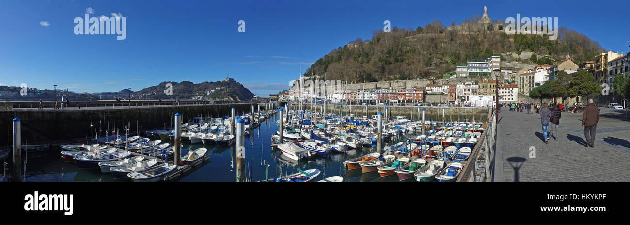 Donostia-San Sebastian, Basque Country, City, Spain. Boats and harbor views. 28/01/2017 Stock Photo