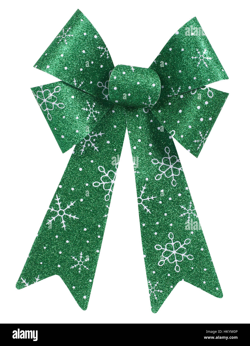 Green Christmas bow Stock Photo