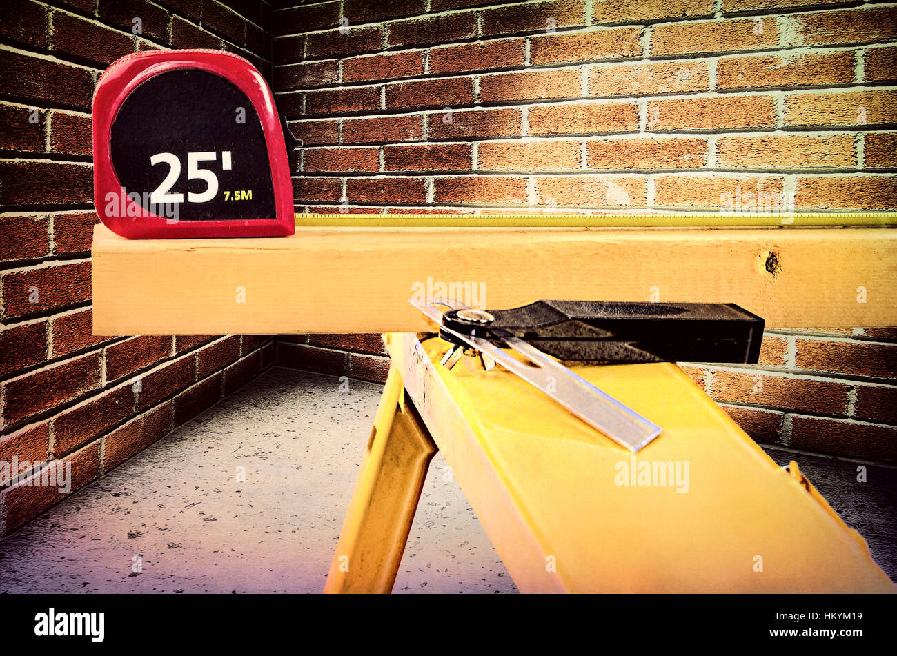 Tools for construction job site Stock Photo