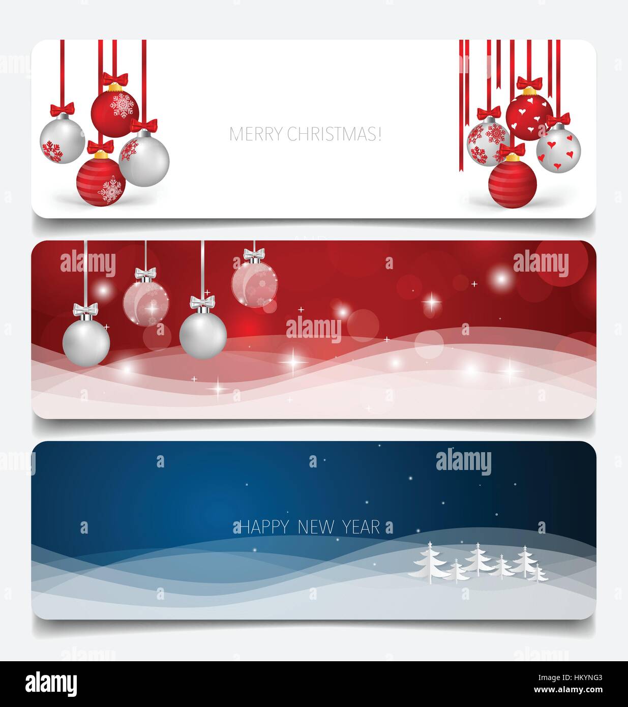 Holiday gift coupons with Christmas tree and Christmas balls, vector