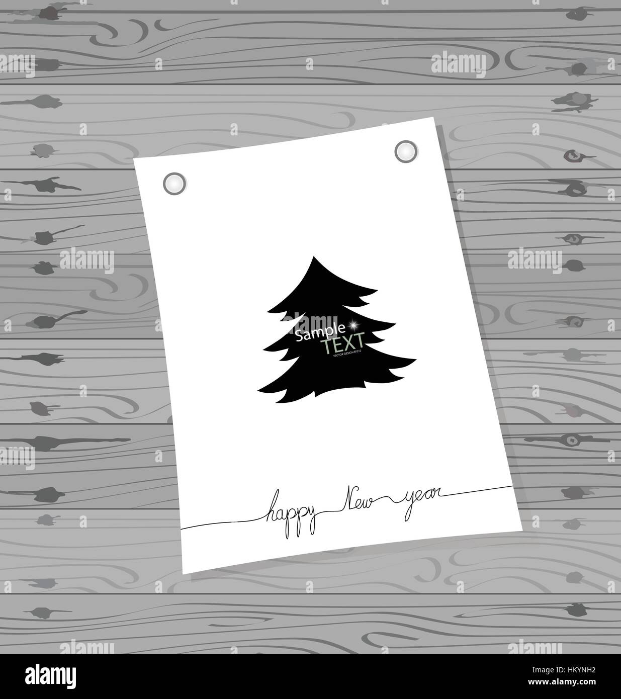 Christmas tree on white paper, vector illustration Stock Vector Image ...
