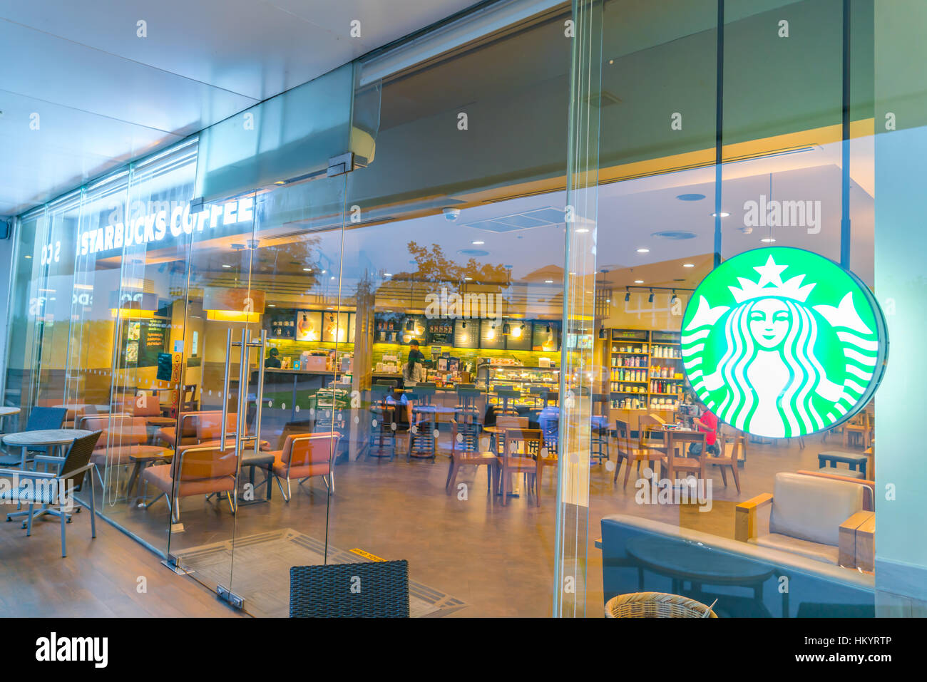 KHONKAEN, THAILAND March 10, 2016 Starbucks Coffee. Starbucks is the