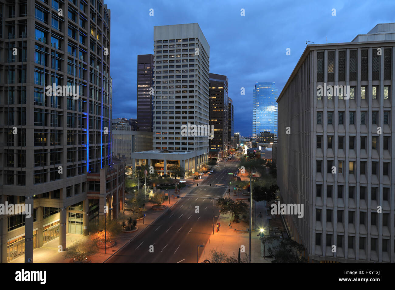 A Dusk View Of Phoenix City Center Stock Photo Alamy