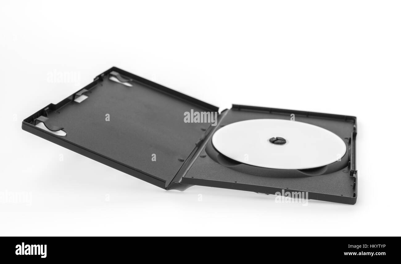 Blank compact disc with cover on white background Stock Photo - Alamy