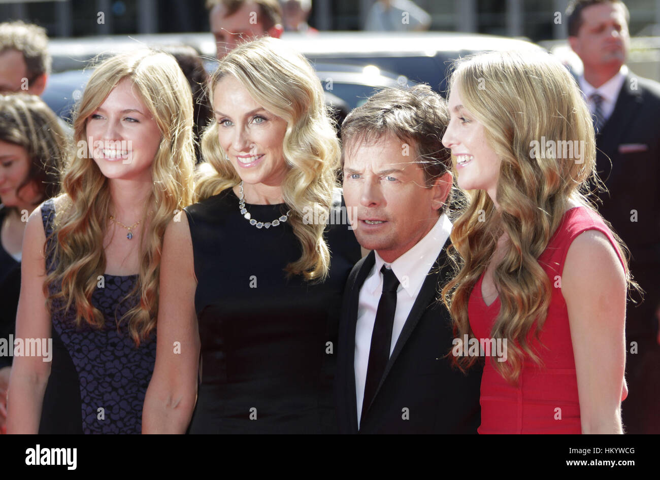 Michael J. Fox, his wife, Tracy Pollan, and daughters, Aquinnah