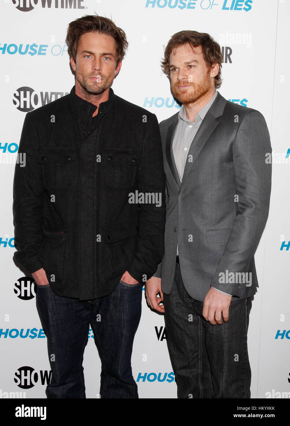 Michael C. Hall, right, and Desmond Harrington arrive at the Showtime  Premiere Party and Screening of