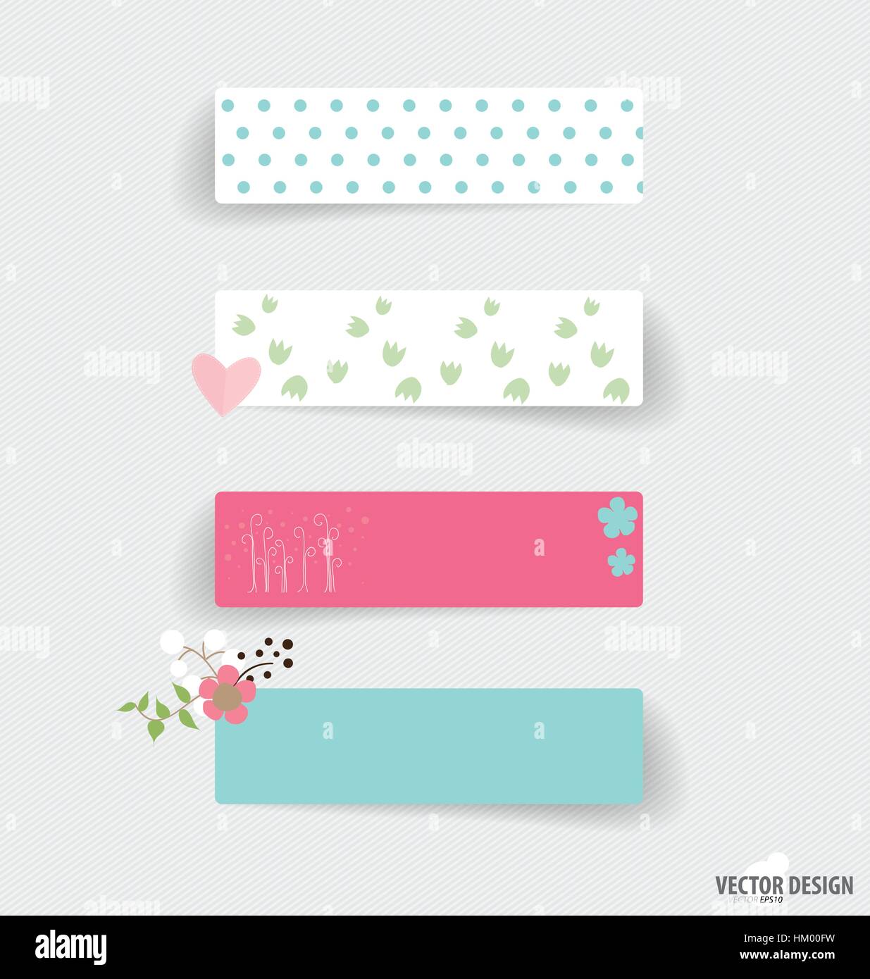 Cute note papers, ready for your message. Vector illustration Stock ...