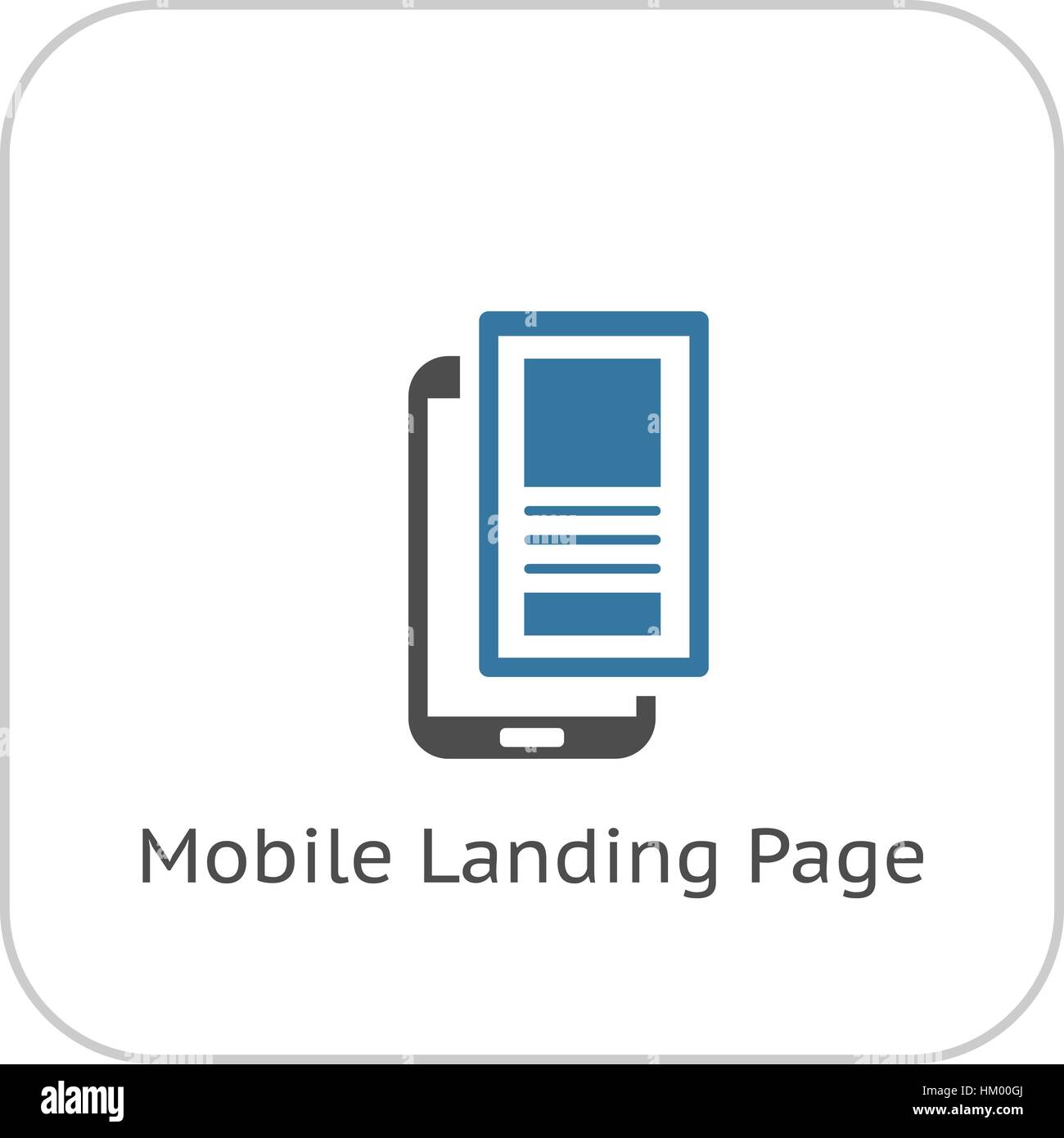 Mobile Landing Page Icon. Flat Design Stock Vector Image & Art - Alamy