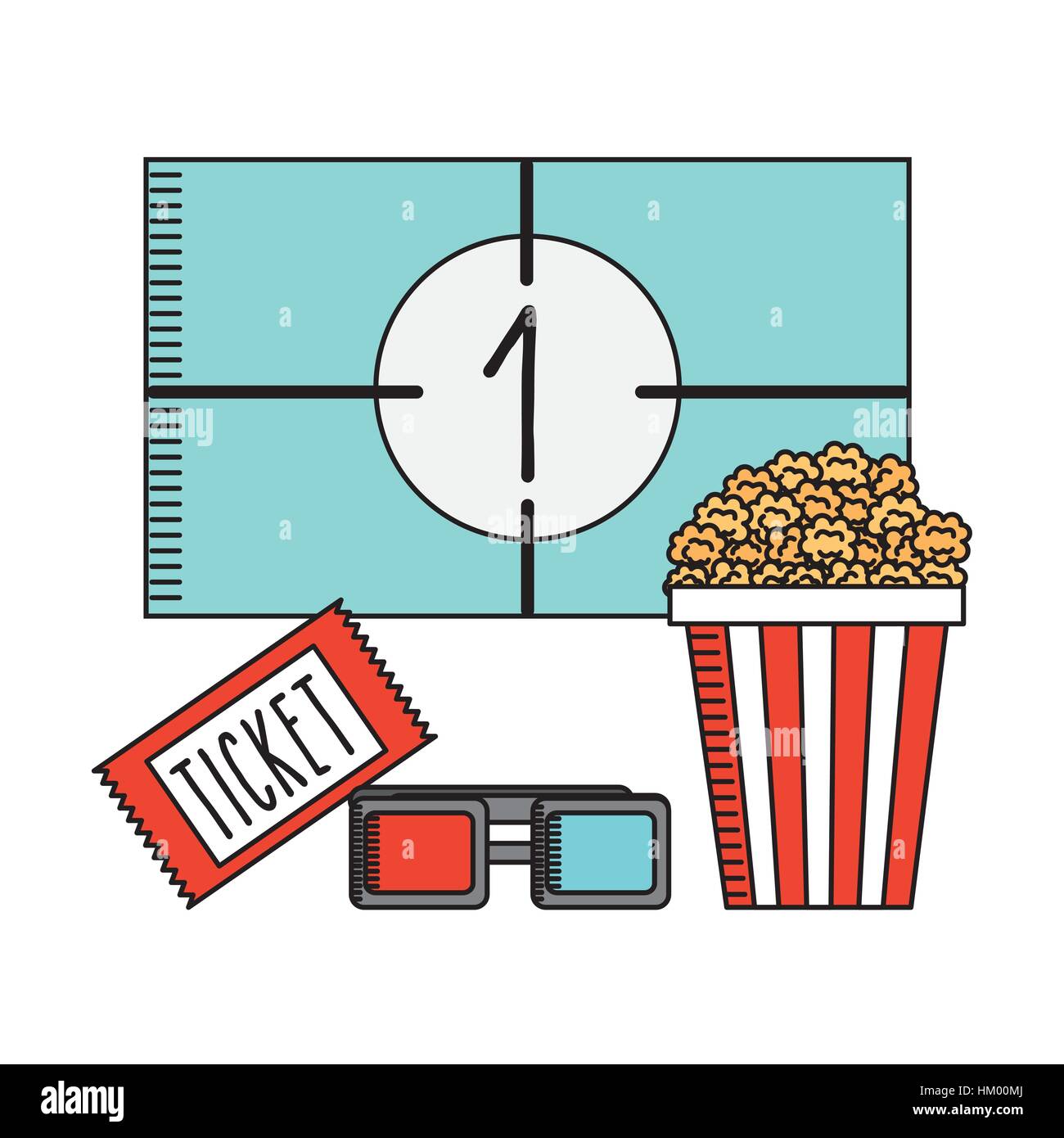 Movie cinema icons over Stock Vector Images - Alamy
