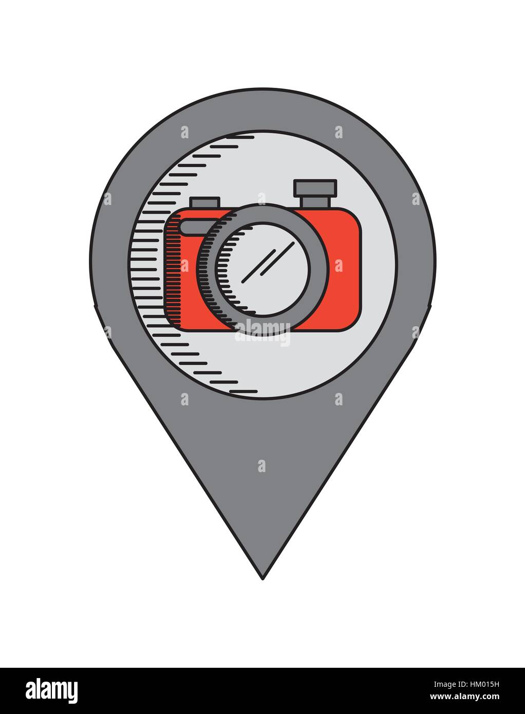location pin with camera device icon over white background. colorful ...
