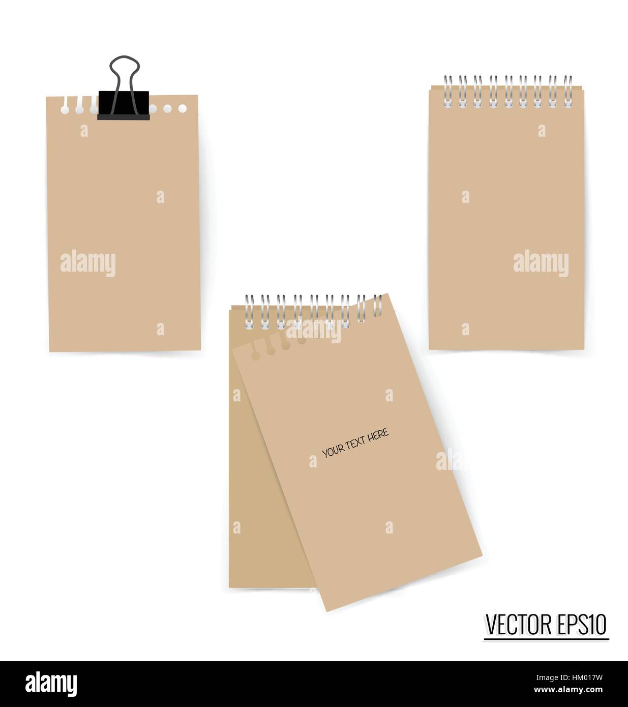 Collection of note papers, ready for your message. Vector illustration ...