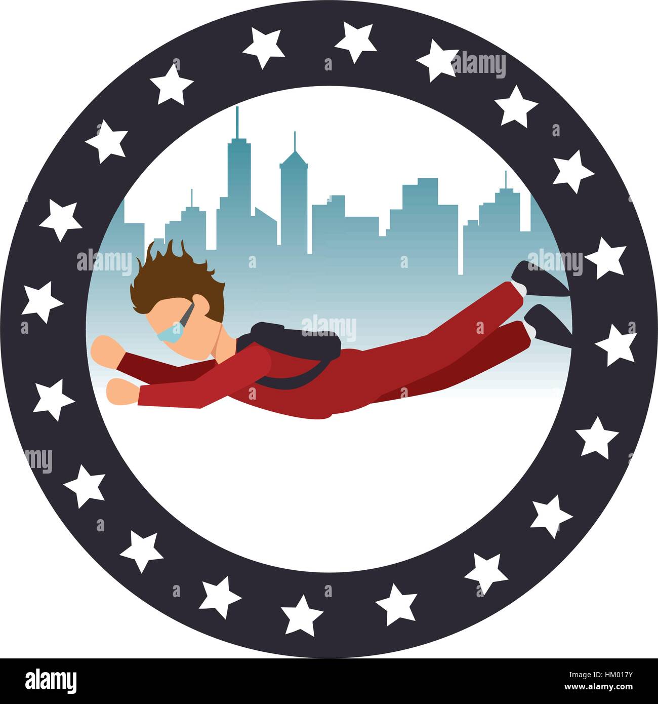 parachute Extreme sport athlete avatar vector illustration design Stock Vector