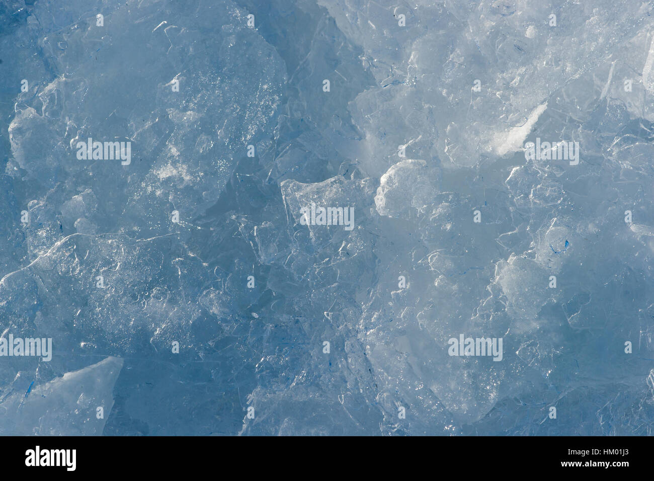 Blue and white ice structure. Winter and Christmas pattern. Stock Photo