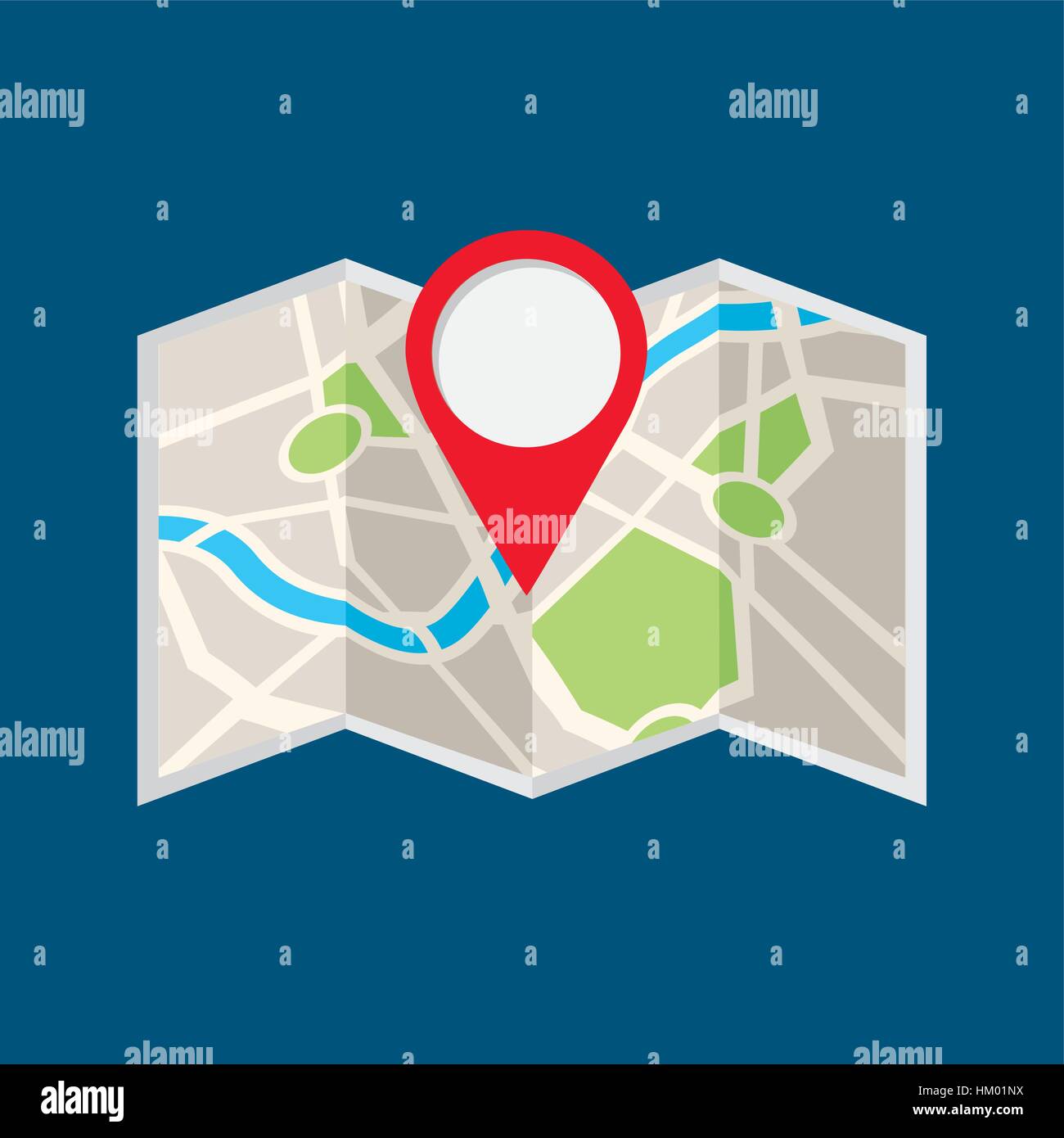 location pin and city map icon over blue background. colorful design ...