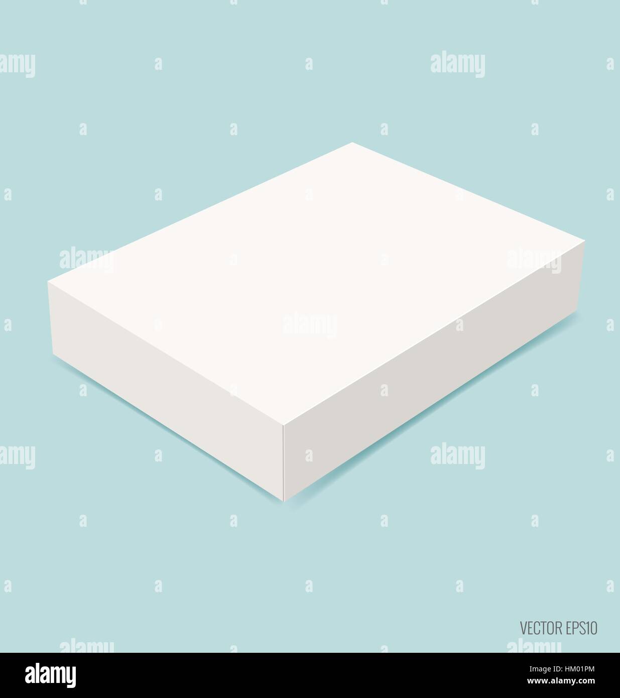 Blank white box mock up on blue background. Vector illustration Stock ...
