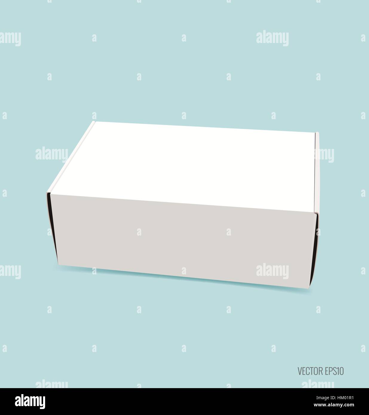Blank white box mock up on blue background. Vector illustration Stock ...
