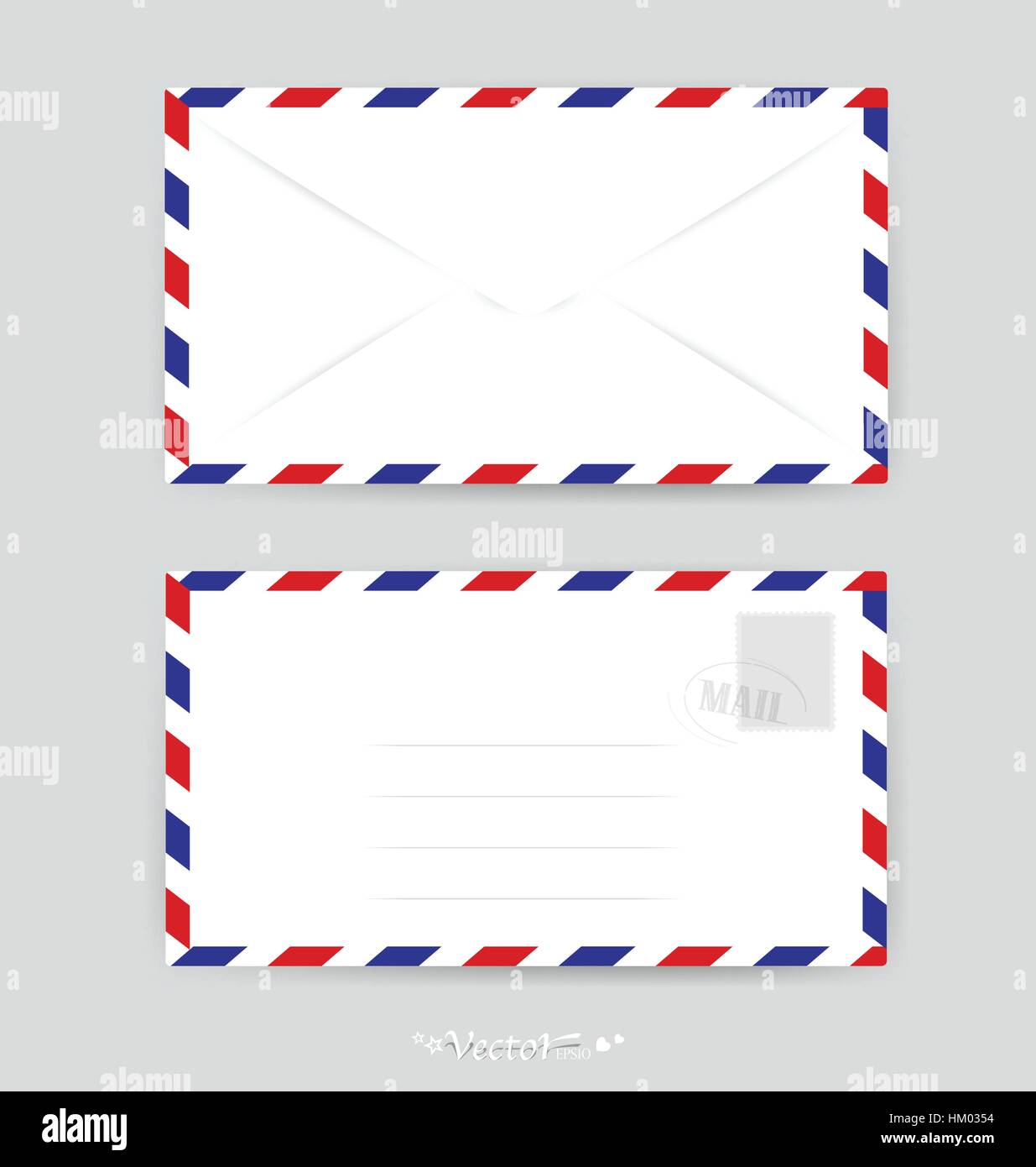 Envelope and stamp. Vector Illustration Stock Vector Image & Art - Alamy