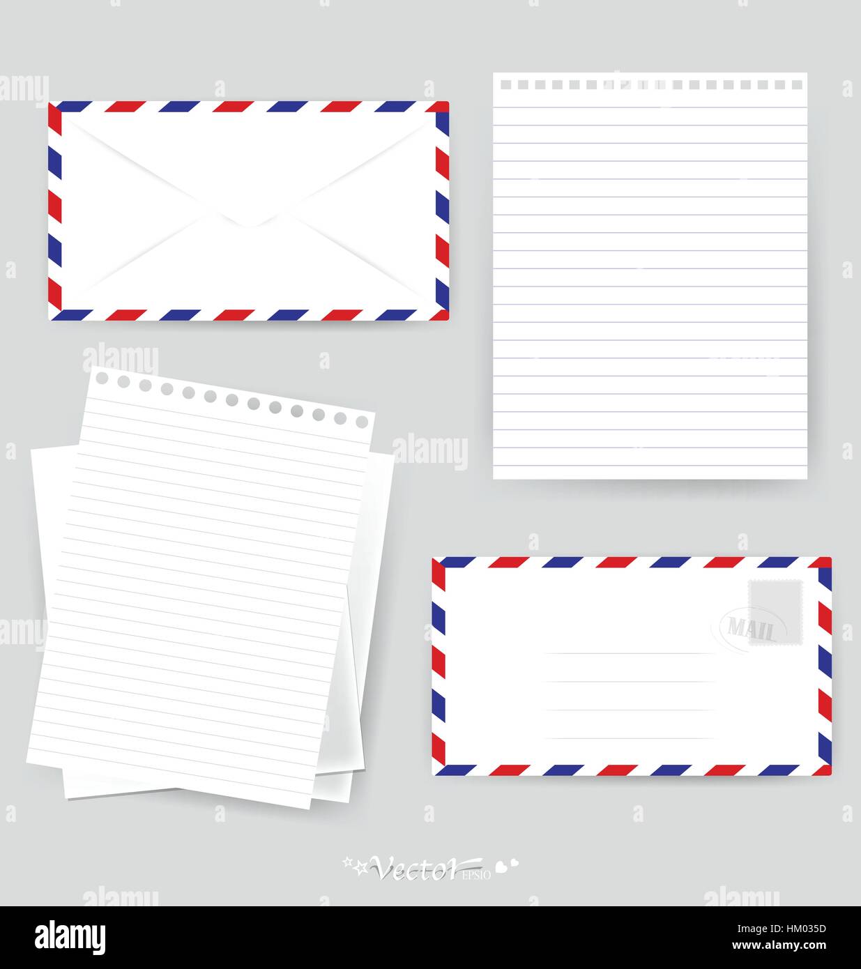 Paper designs: Envelope and various papers, ready for your message ...