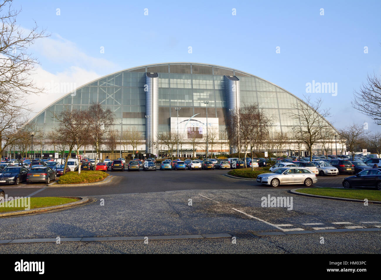 Xscape centre in Milton Keynes, England featuring an indoor ski slope