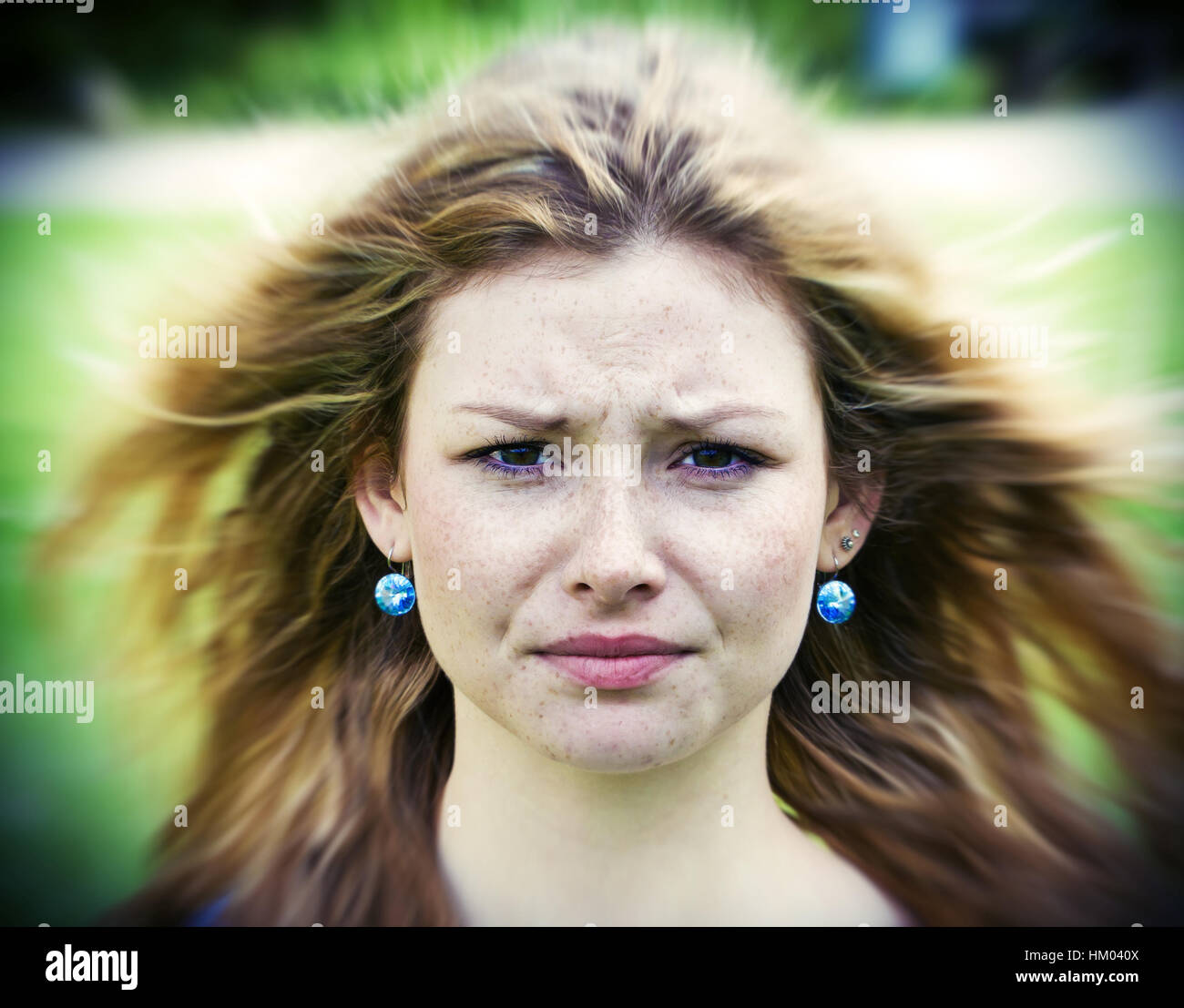 Stressed woman Stock Photo