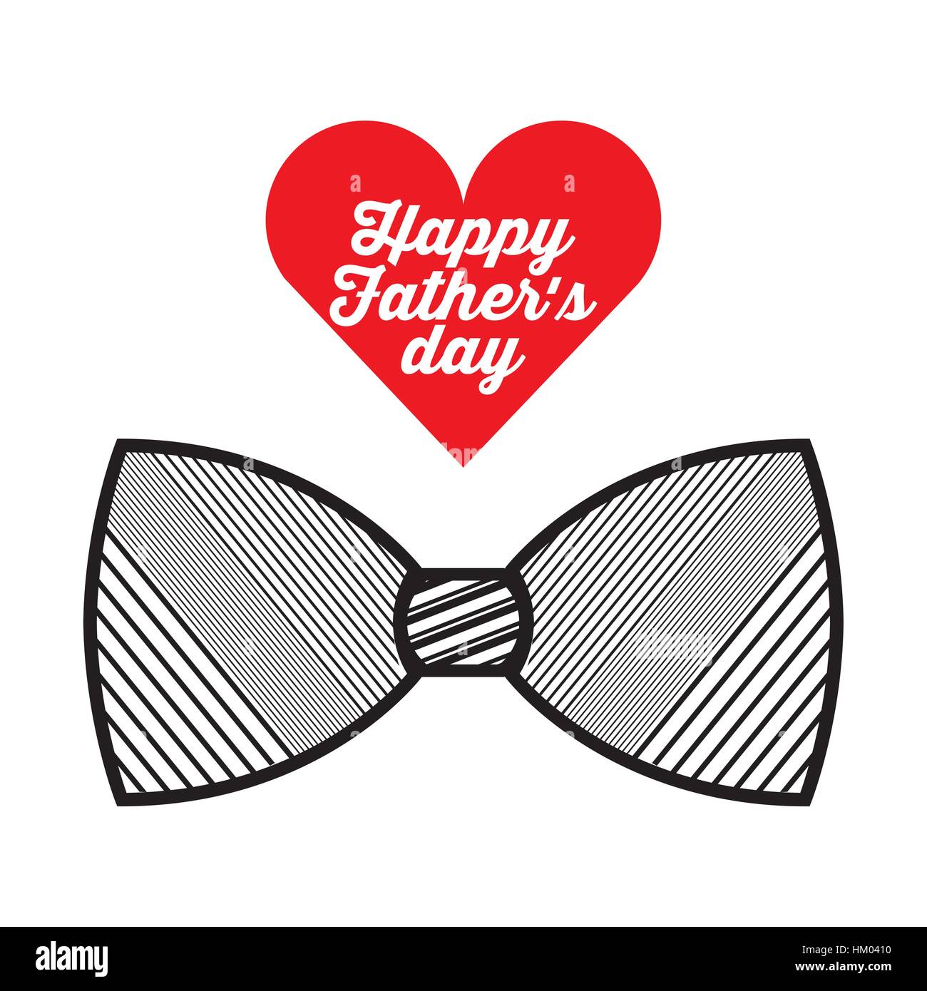 happy father's day card with bow tie and heart icon. colorful design ...