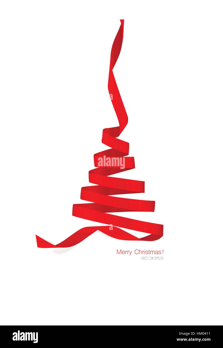 Stylized ribbon Christmas tree. Vector illustration Stock Vector Image