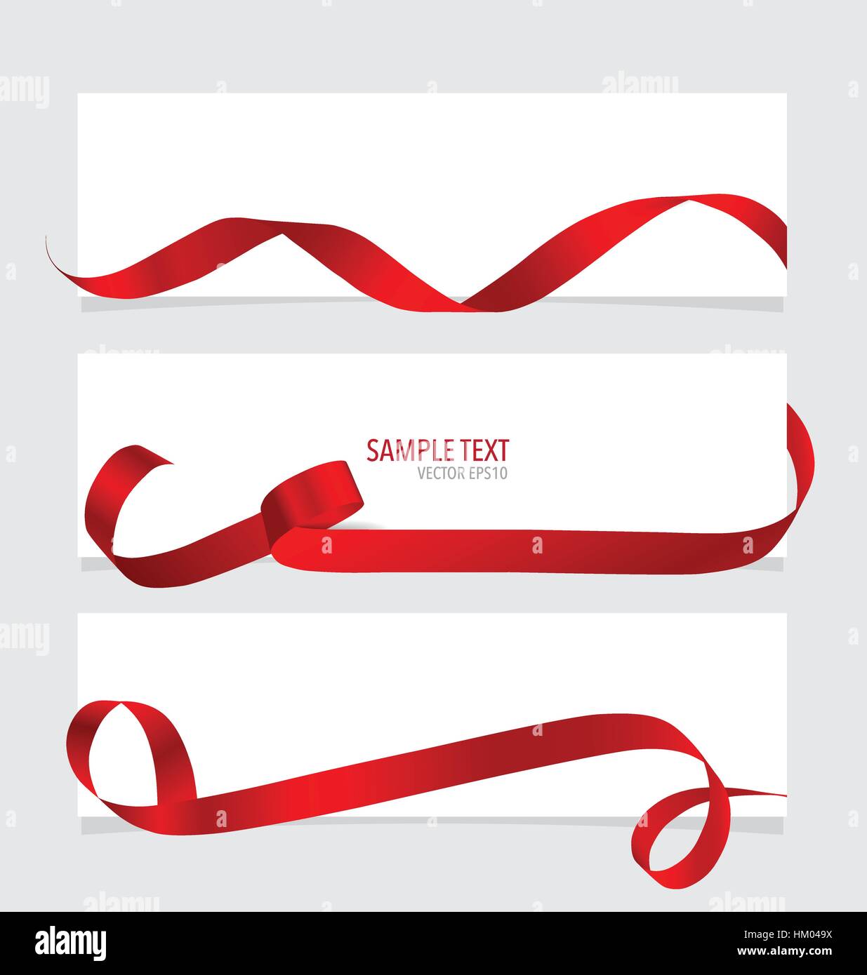 Cards with red ribbon. Vector illustration Stock Vector Image & Art - Alamy