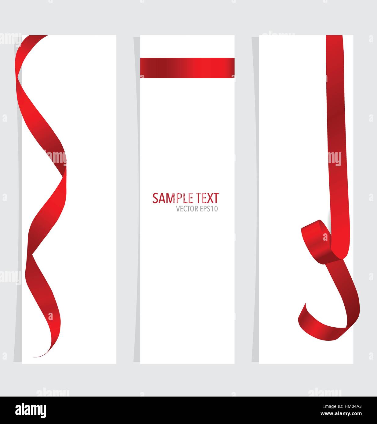 Cards with red ribbons. Vector illustration Stock Vector Image & Art ...
