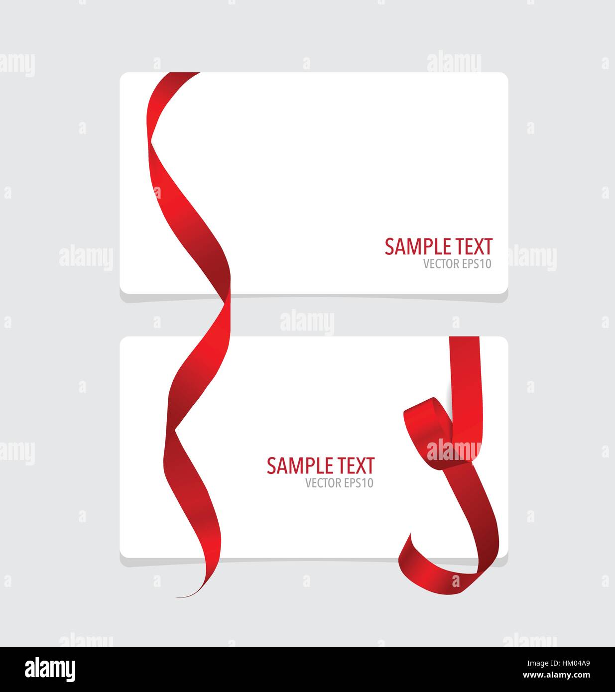 Cards with red ribbon. Vector illustration Stock Vector Image & Art - Alamy