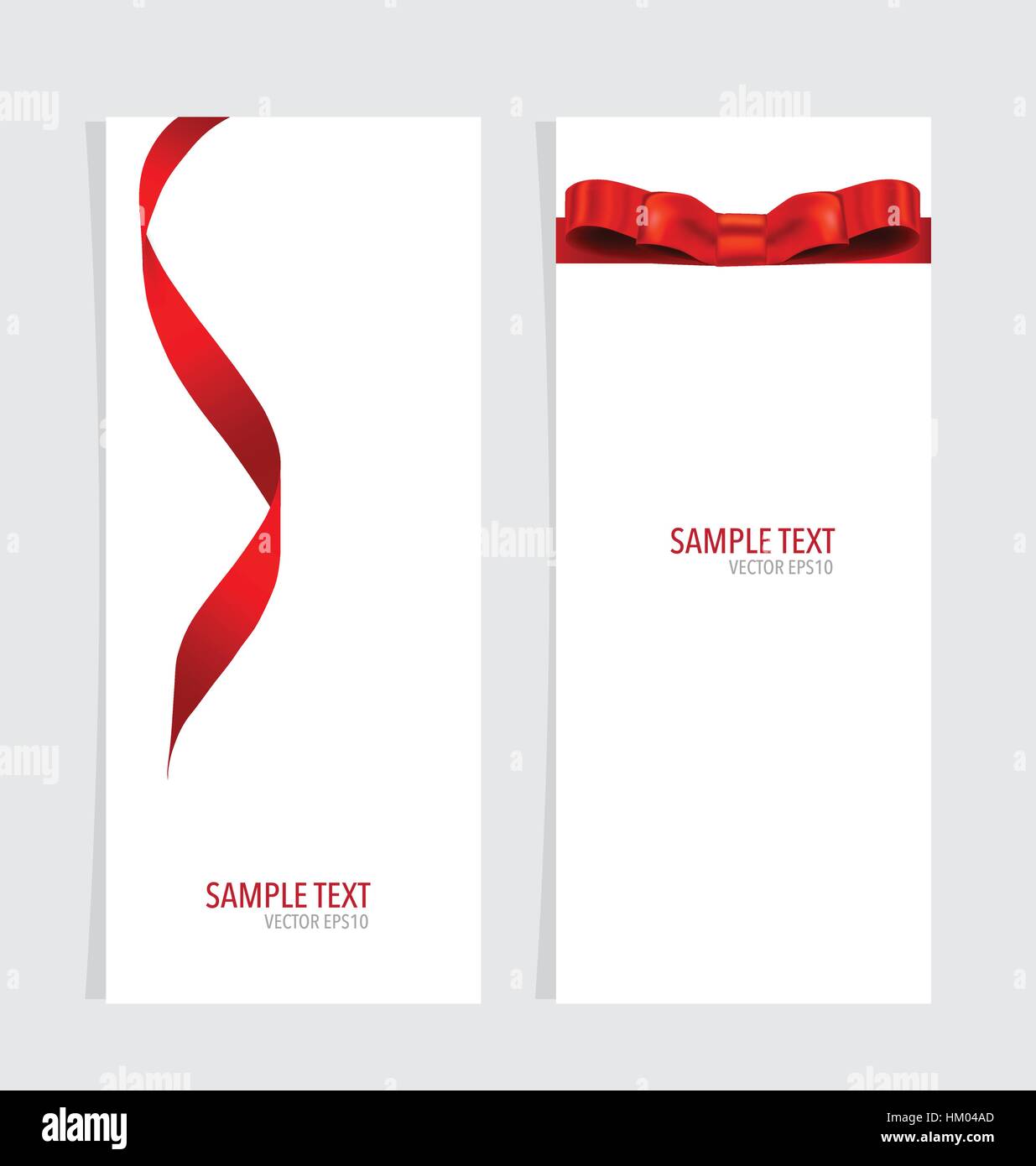 Cards with red ribbon. Vector illustration Stock Vector Image & Art - Alamy