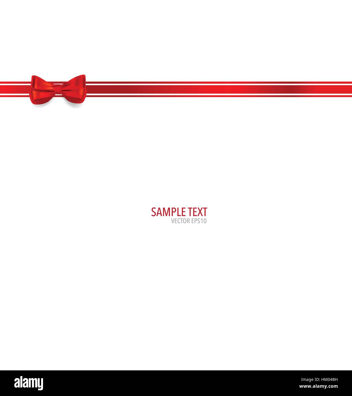 Shiny red ribbon on white background with copy space. Vector ...