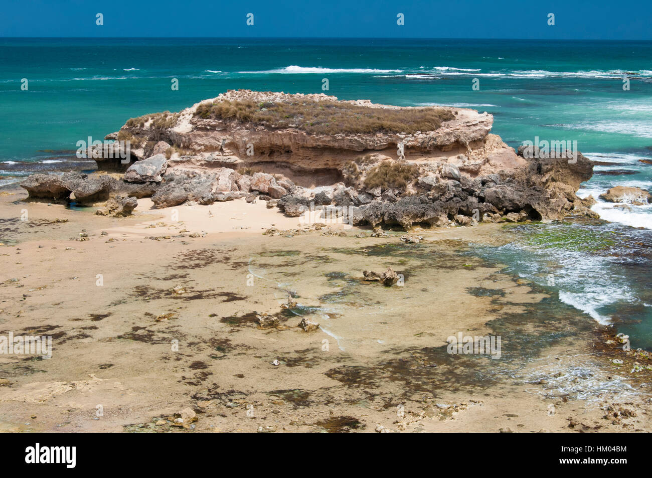 Coastal landforms at Cape Northumberland, Port MacDonnell, southeast South Australia Stock Photo