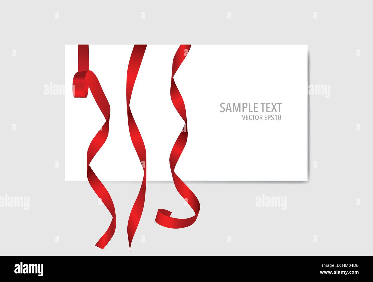Cards with red ribbons. Vector illustration Stock Vector Image & Art ...