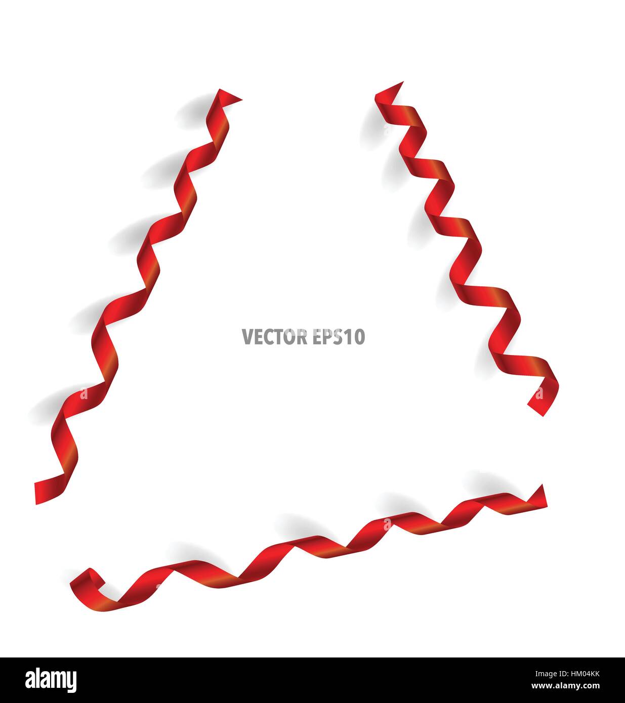 Shiny red ribbon on white background. Vector illustration Stock Vector ...